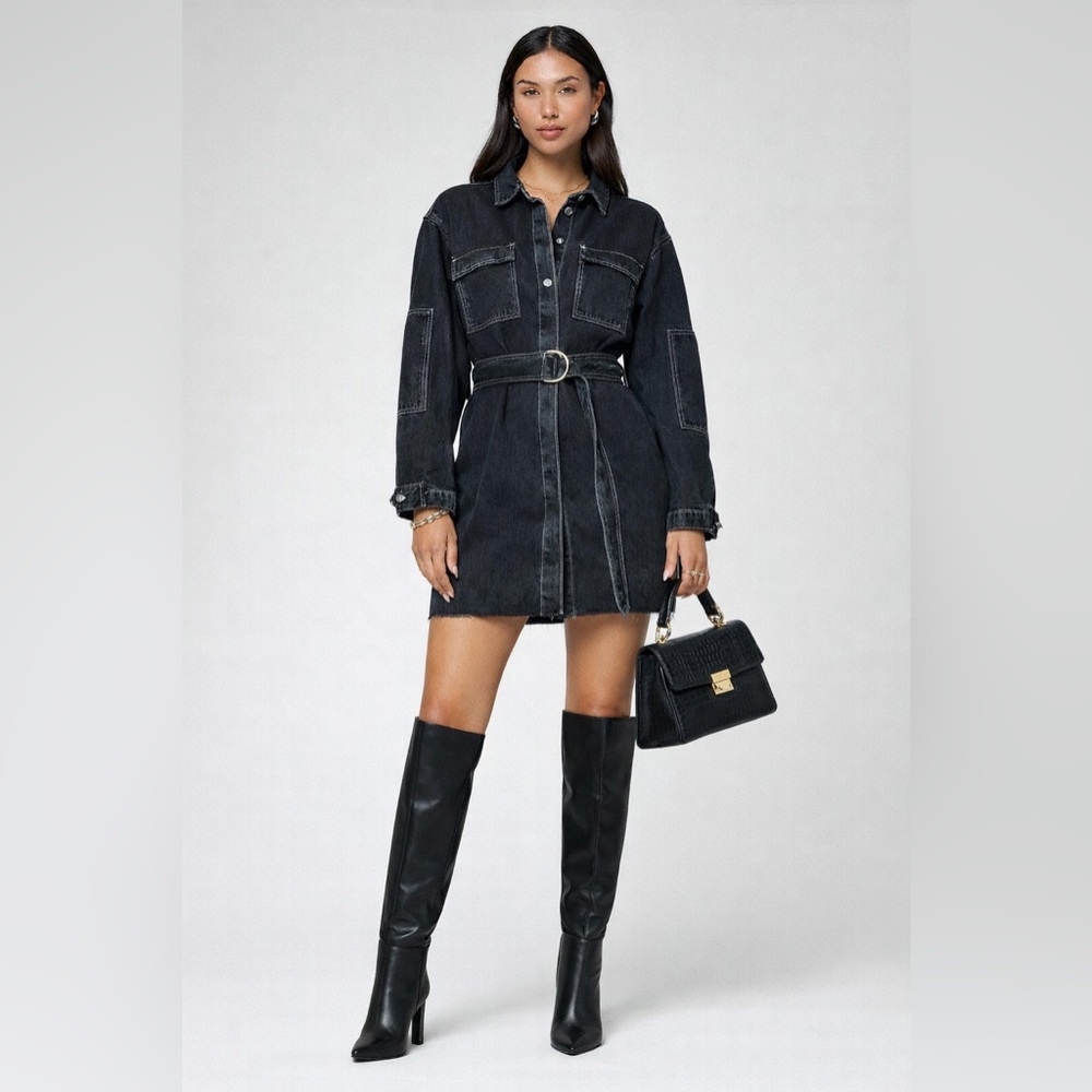 Denim utility dress RUNS LIKE A M